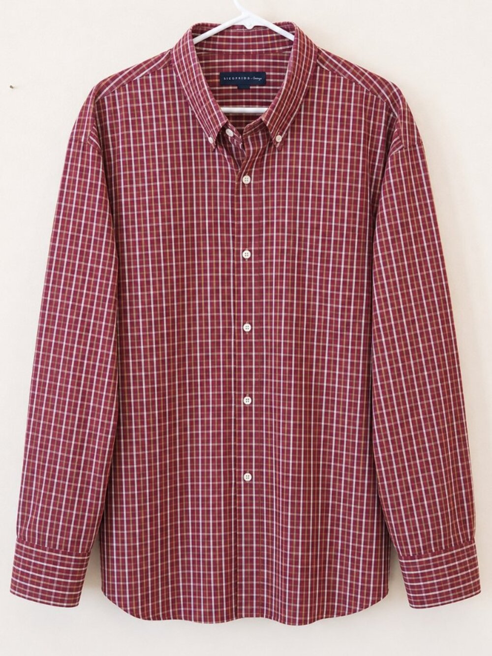 Siegfried Plaid Long Sleeve Button Down Plus Size Shirt SZ 3X